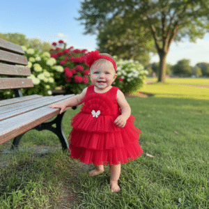 Red baby frock