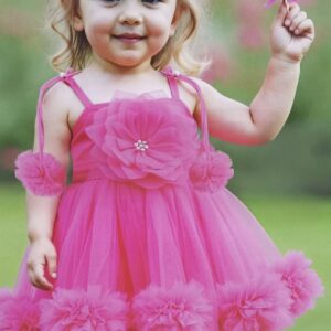 Hot pink frock with head band