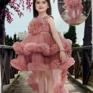 Trail glam - Beautiful Frock with Detachable trail and head band