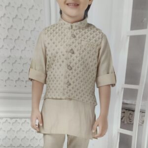 Designer Kurta pajama-Beige