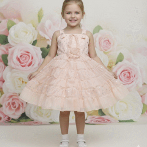 Semi -Formal Chiffon Frock-light Peach