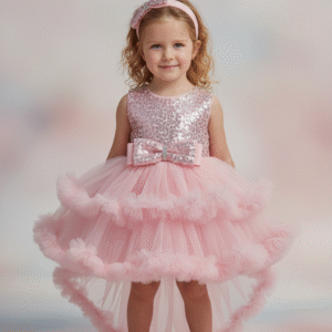 Hi-Low Sequin Frock (Blush Pink)