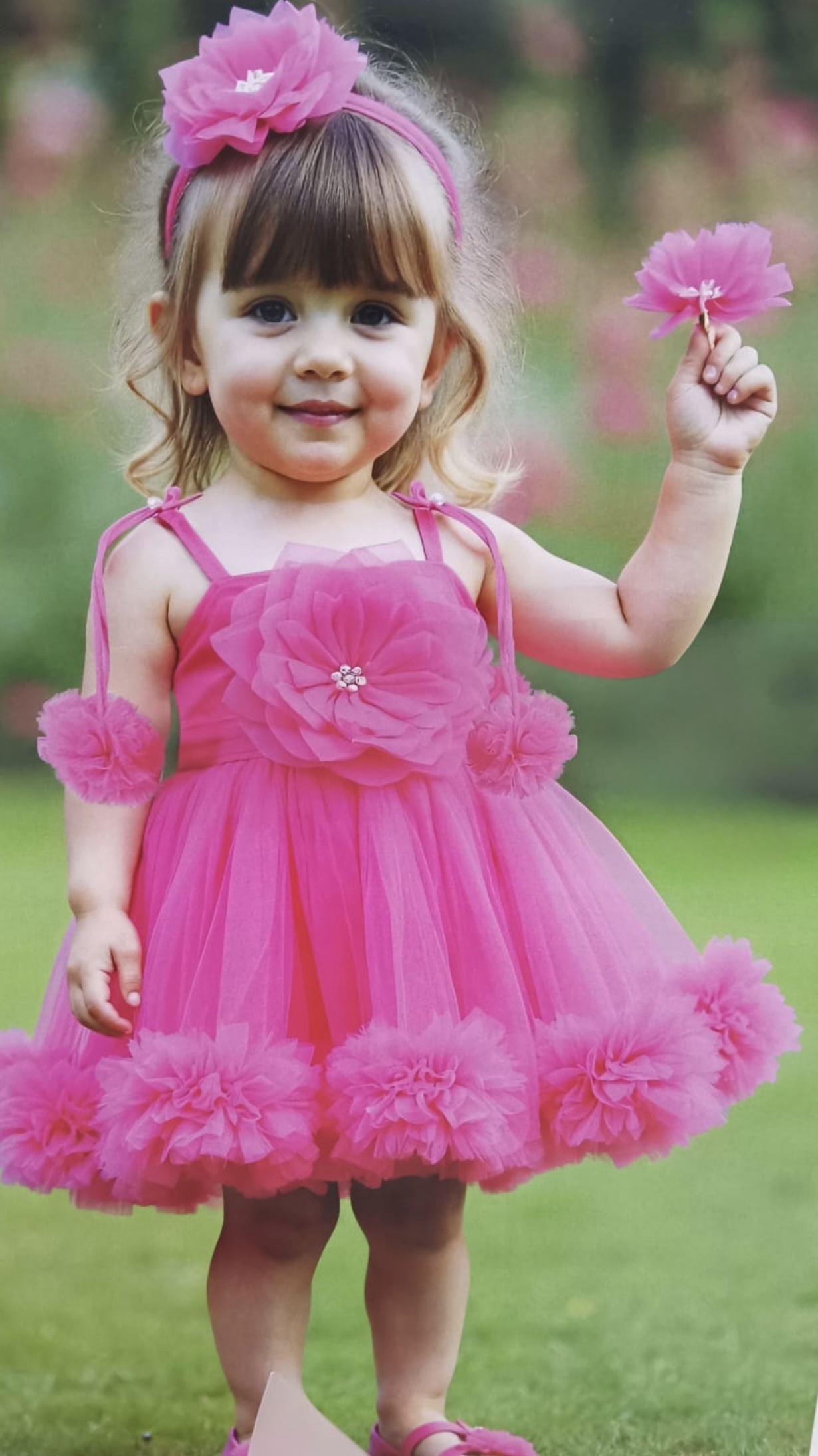 Hot pink frock with head band