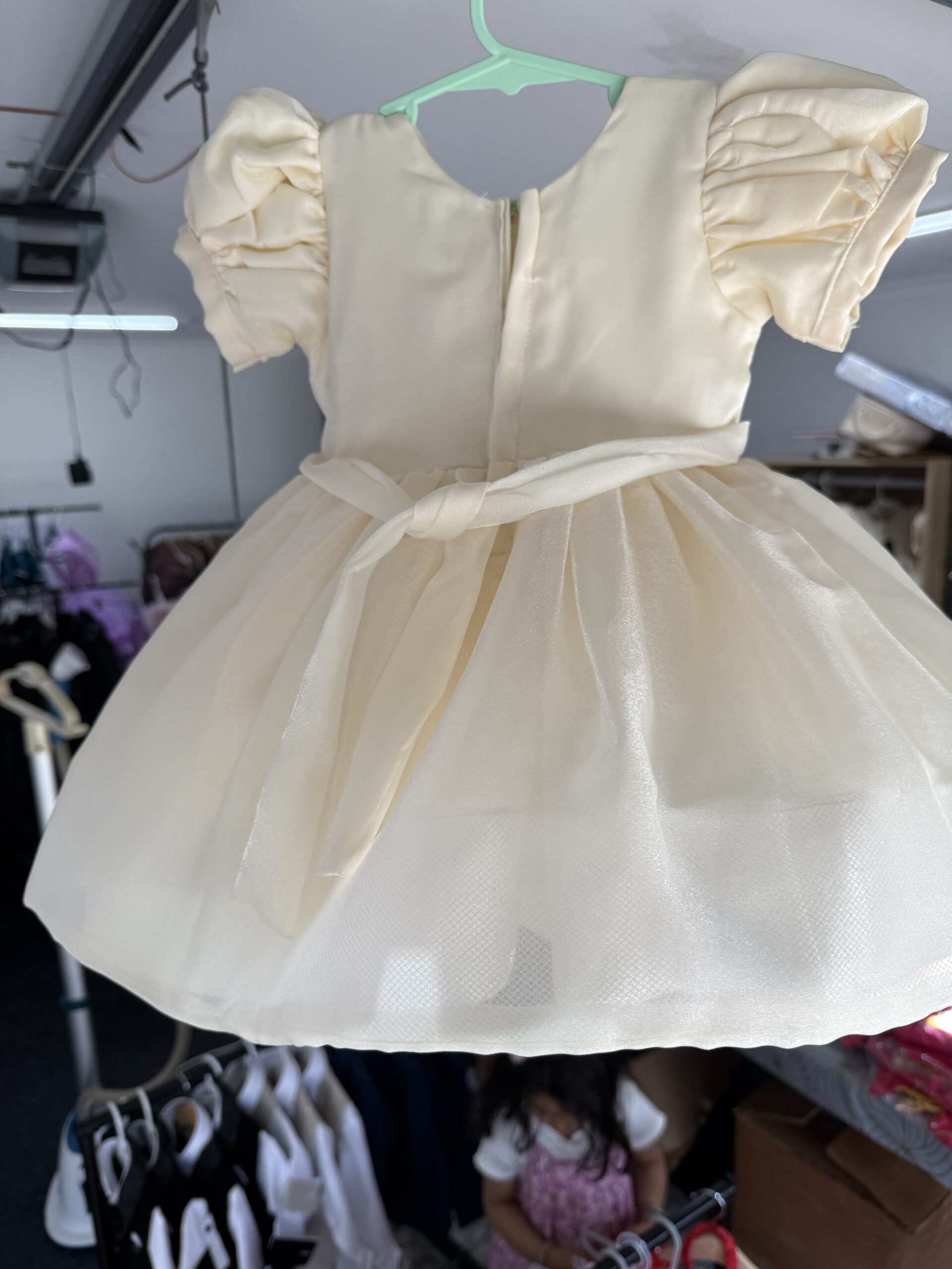 Butterfly Hand Work Frock - Creme - Image 2