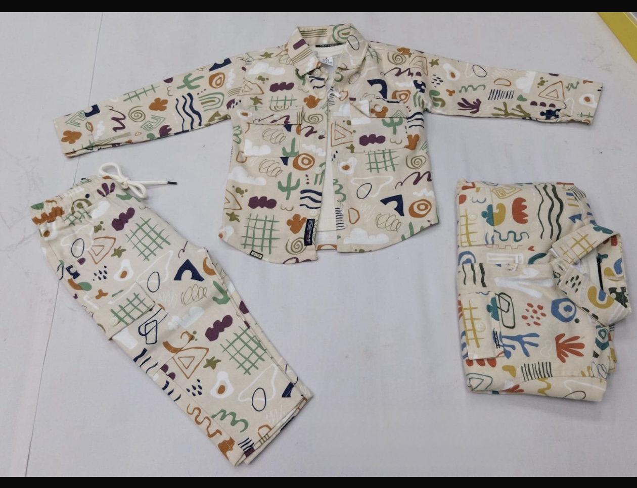 Boys 3 piece Set-Beige - Image 2