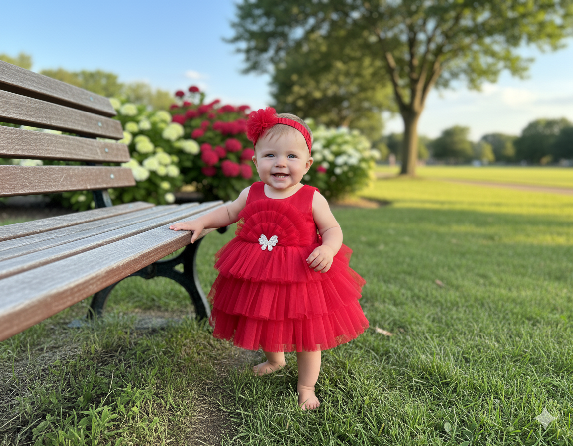 Red baby frock