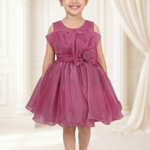 Pink Satin & Tulle Party Dress with Statement Bow