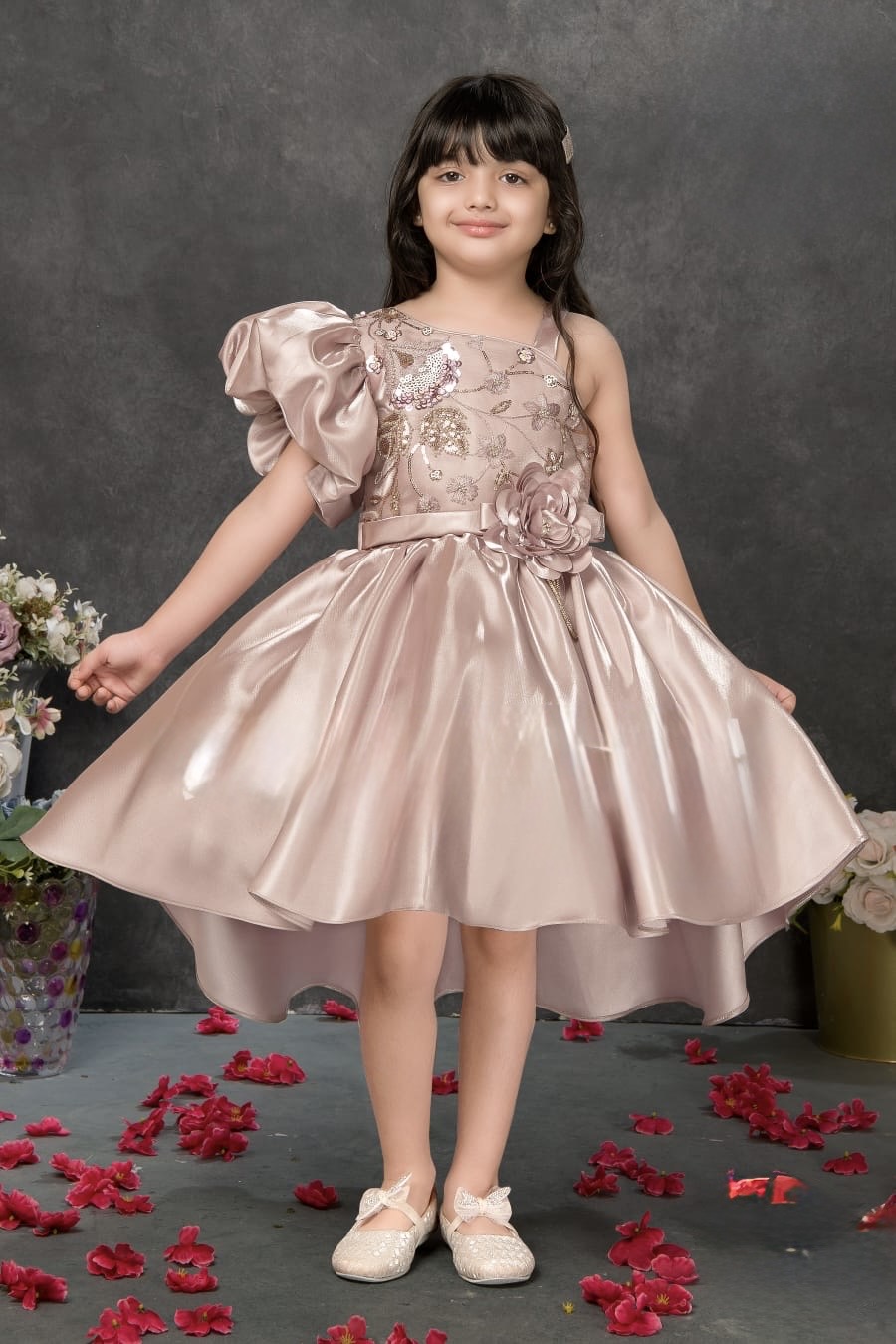 Royal High Low pattern Frock